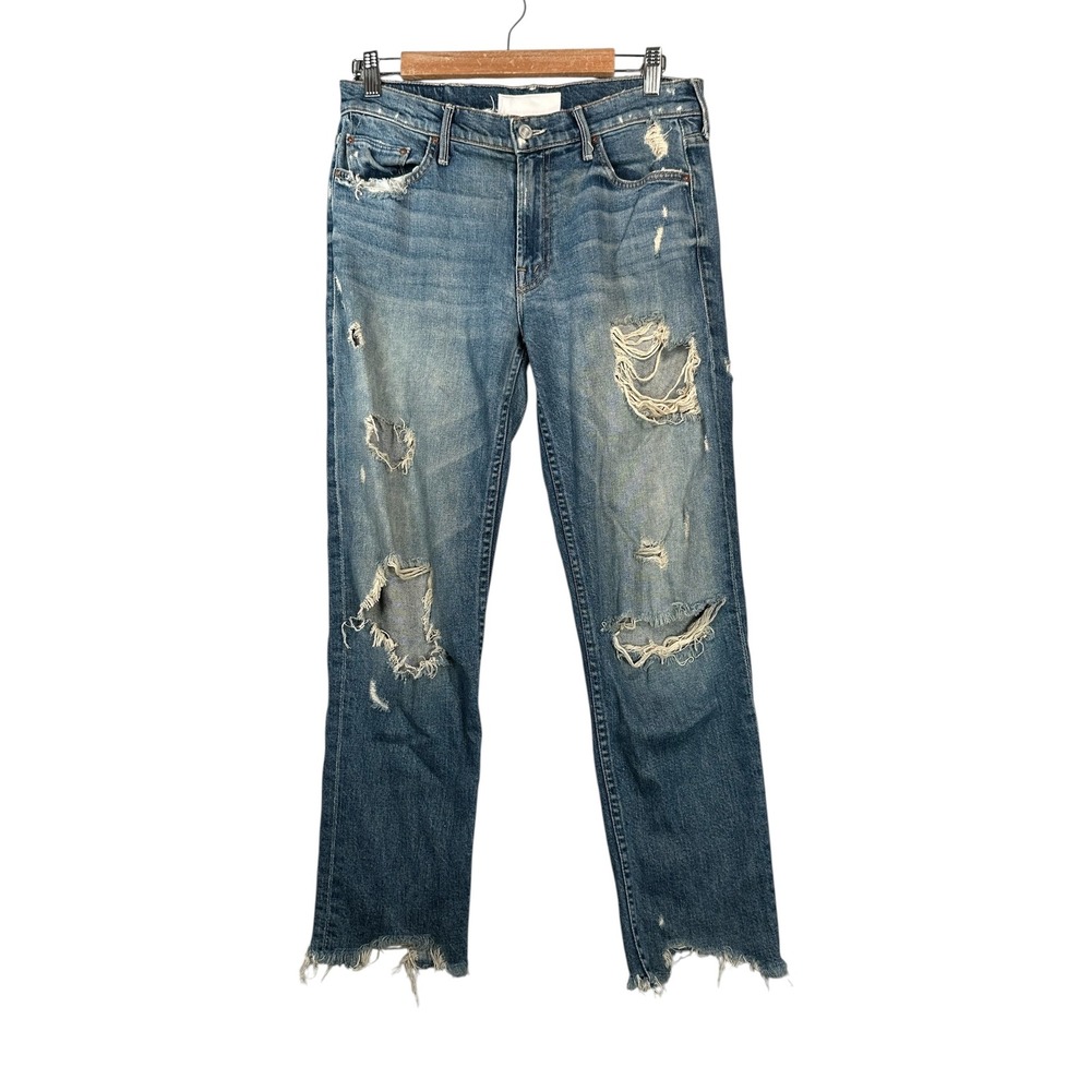 Mother Superior The Sinner Distressed Jeans 26 Ice Cream You Scream Cropped